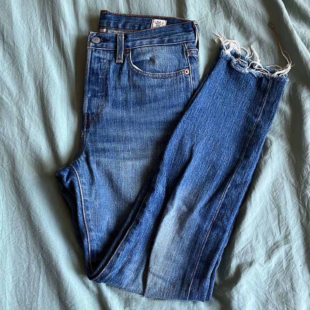 Levi’s Distressed Hem Straight Leg